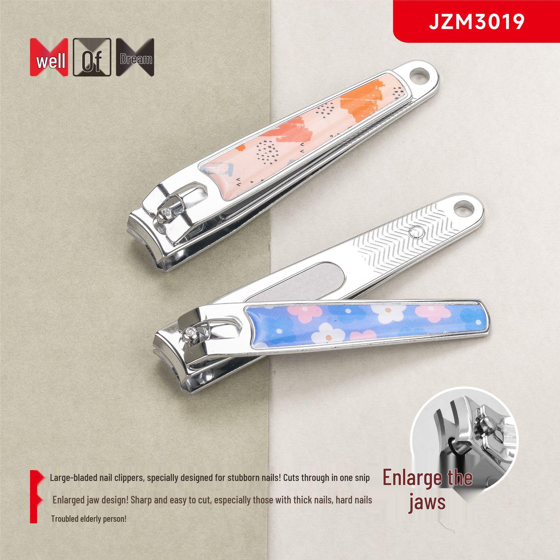 Jingzhimeng Large Flat Edge Nail Clippers - Portable Nail Art Scissors for Household Use