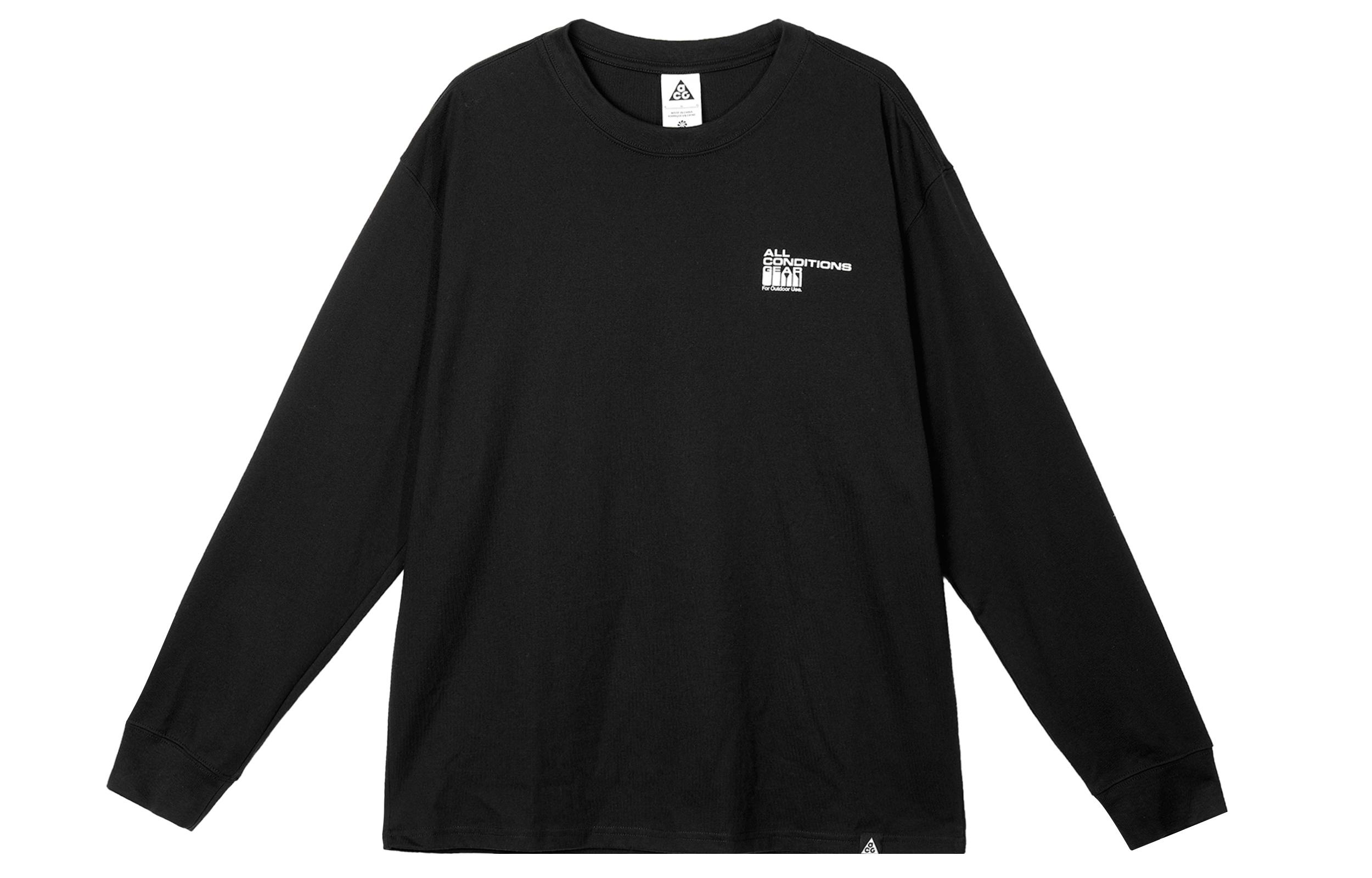 Nike ACG T Shirts Men s Black Crew Neck Moderate Straight Fit DV9662-010 M