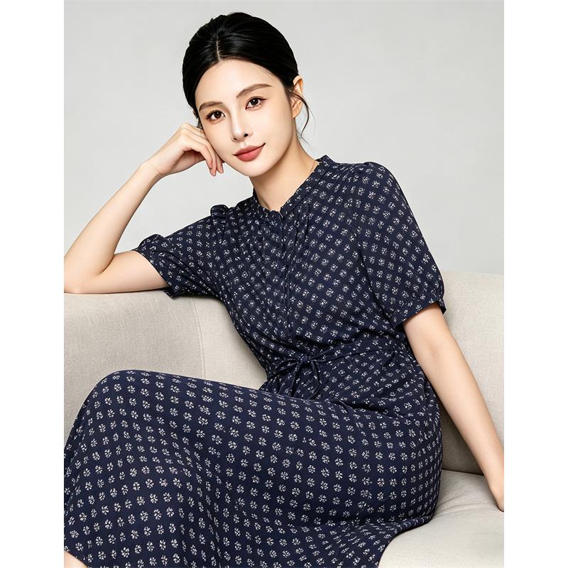 Casual Waist Cinched Long Dress