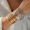 Exaggerated metallic cross-layer geometric opening bracelet personalized heavy industry fashion jewelry