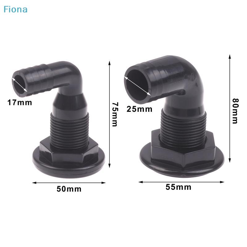 Plastic Boat Thru-Hull Fitting,90° Elbow Hose Barb Drain Connector for Marine Bilge Pump,Livewell & Plumbing