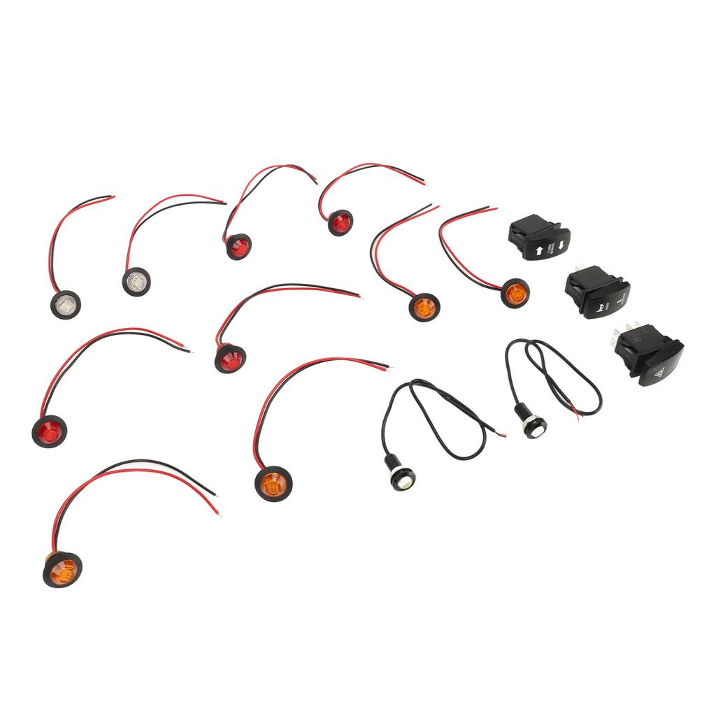 UTV Turn Signal Kit Flasher Relay Harness DC12V UTV Rocker Switch Turn Signal Kit Replacement for