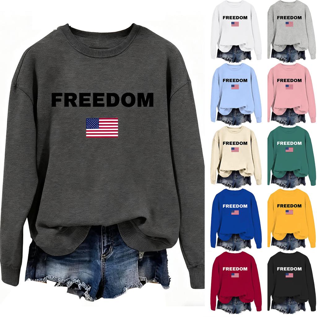 Women's Fashionable And Casual Long Sleeved Printed Round Neck Sportswear Pullover, Slim Fit T-shirt Top