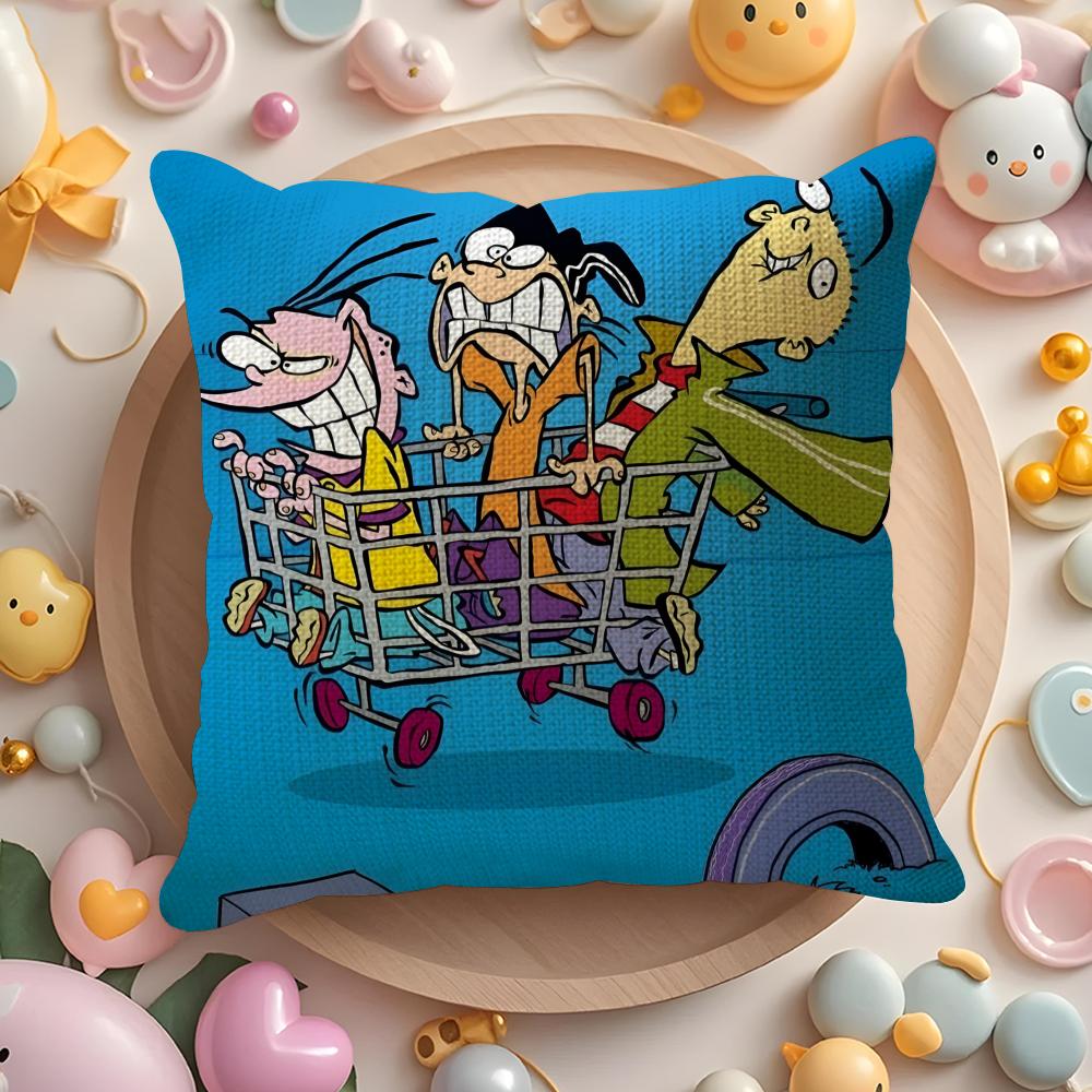Anime EEd Edd N Eddy Cartoon Pillow Case Pattern Printed Pillowcase for Living Room Sofa Cushion Cover Bedroom Decor