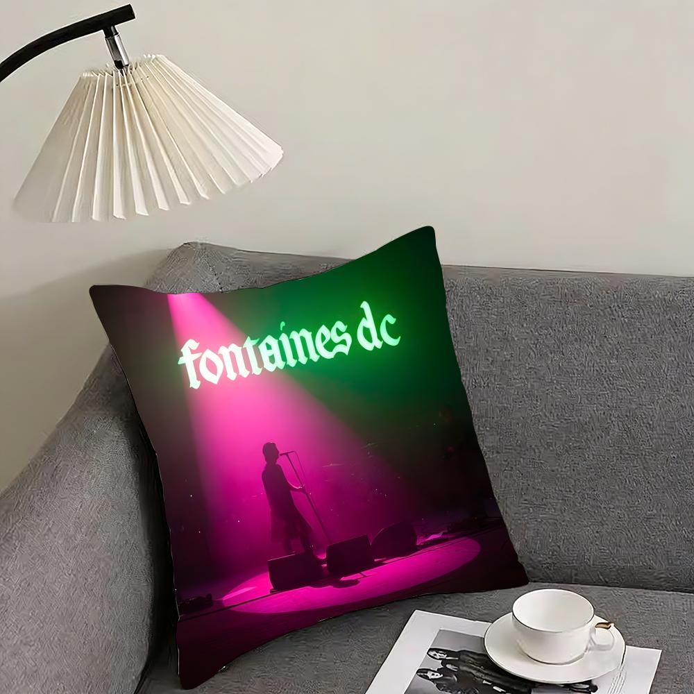 Band F-Fontaines D C Romance Cushion Cover Reversible Plush Pillow Cover – For car, sofa, bedroom, perfect as a gift.