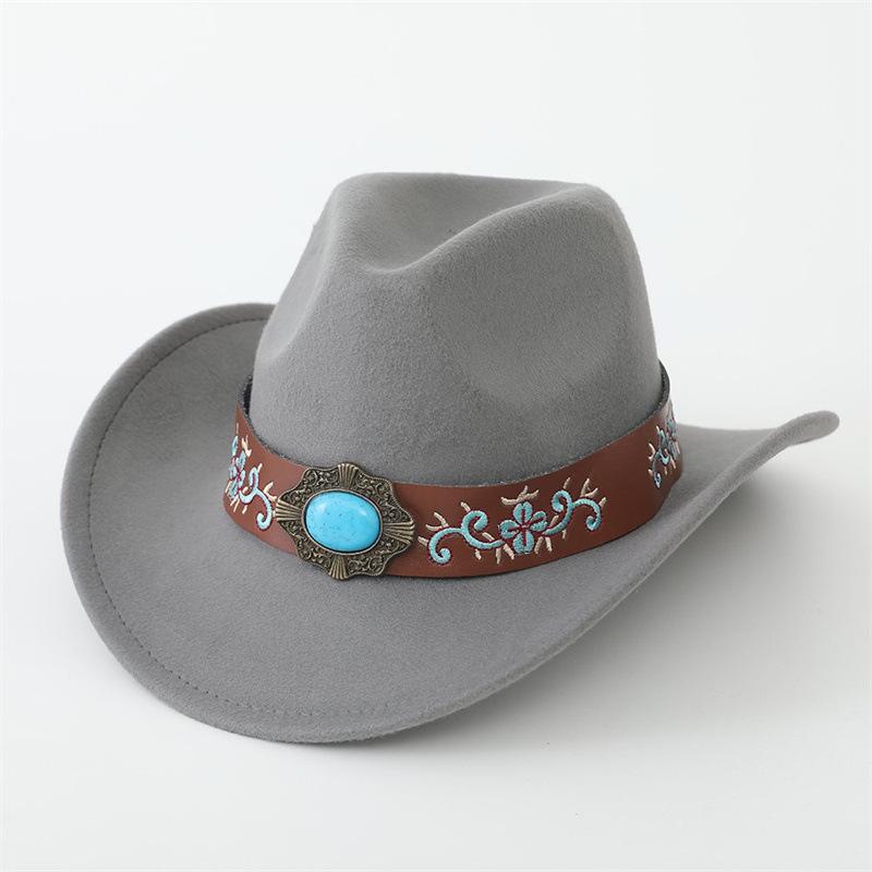 Felt hat Outdoor retro jazz hat Holiday travel European, American British style Western cowboy hat