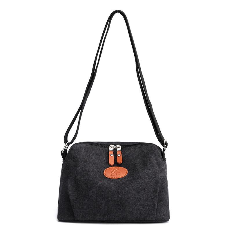 Canvas Shoulder Bag For Women With Zipper Pockets For Daily Use
