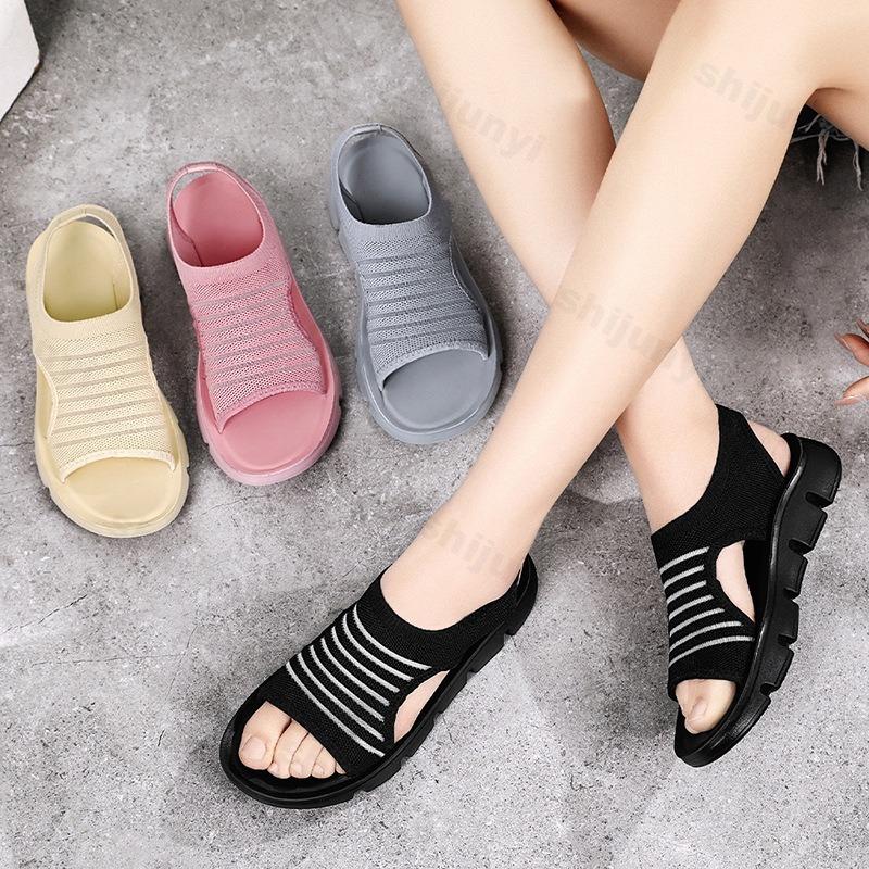 Fashion Summer Women Shoes 2025 New Mesh Peep Toe Breathable Sandals Fashion Soft Comfortable Open Toe Wedge Sandals Beach Casual Shoe