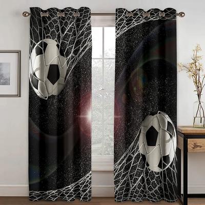 Printed Balls Football Soccer Player Children Shading Boy Panel Curtain Kid Bedroom Living Room Modern Curtains Darkening Polyester Great Window