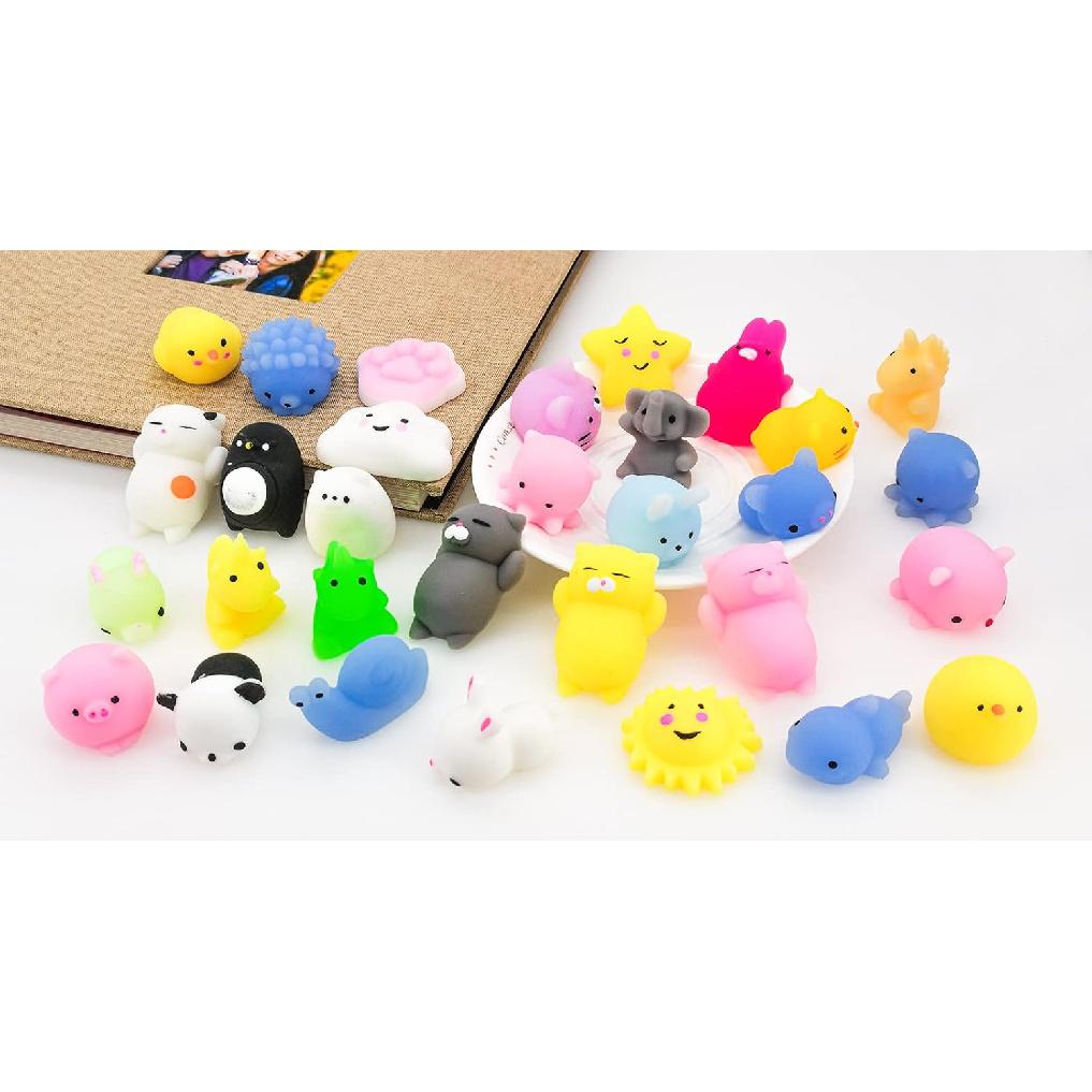 30 Pack Kids Valentines Party Favors Set 30 Mochi Squishy Toys Red Heart Plastic Box with Valentine Cards for Kids Boy Girl Valentine Gifts School