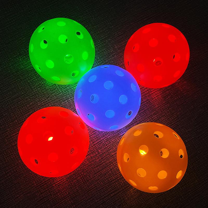 74Mm 40 Löcher Leuchtender Pickleball Langlebig Mehrfarbig Elastisch Senioren Tennis Leuchten Im Dunkeln Pe Ball Indoor Utdoor