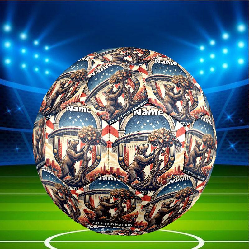 Custom Name Personalized Atletico Madrid Print Size 5 Soccer Ball Training & Match Football, for Team, Kicking, Gift for Football Enthusiasts