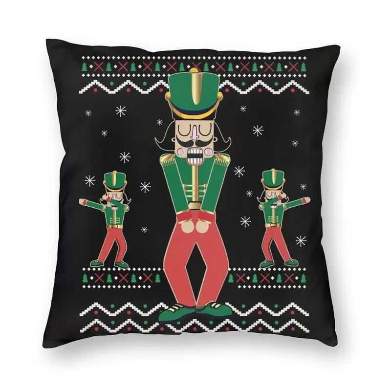 Nutcracker Doll Print Sofa Cushion Cover Pillowcase Home Decoration Party Car Bedding