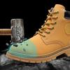 High-top Work Boots For Men Anti-smash Anti-puncture Work Shoes with Steel Toe Leather Safety Shoes Men for Work Waterproof Shoe