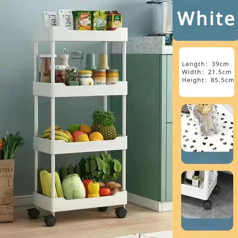 Кухонная полка напольная многоярусная полка для хранения подвижная тележка корзина для овощей полка полка для хранения в ванной комнате