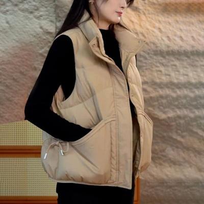 Short-Style Female Down Cotton Vest with a Fashionable and Comfortable Design