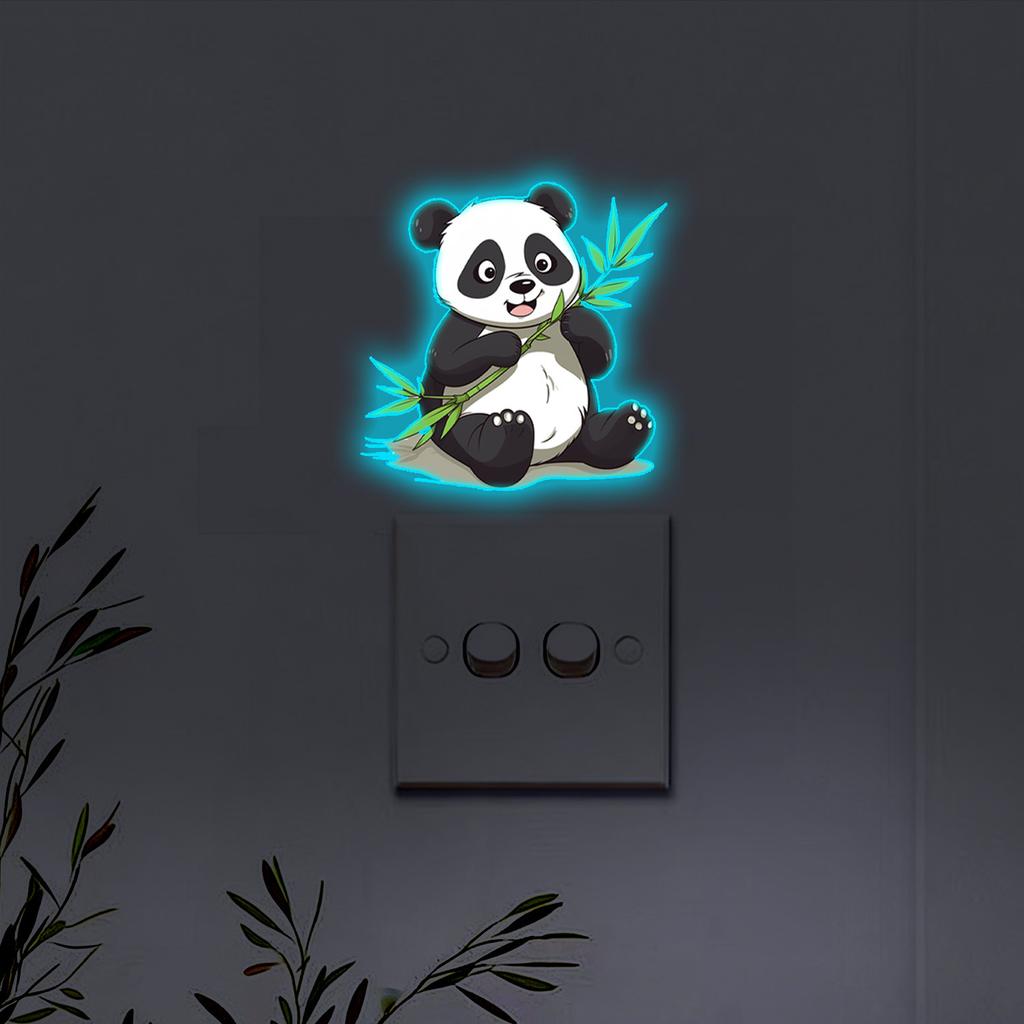 Luminous Panda Bedroom Study Room Living Room Decoration Switch Stickers