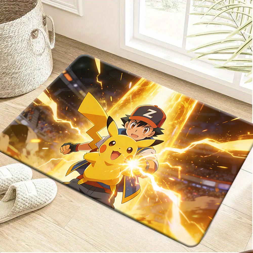 Psyduck Cartoon Print Non-slip Doormat, Soft Absorbent Floor Rug for Home Decor