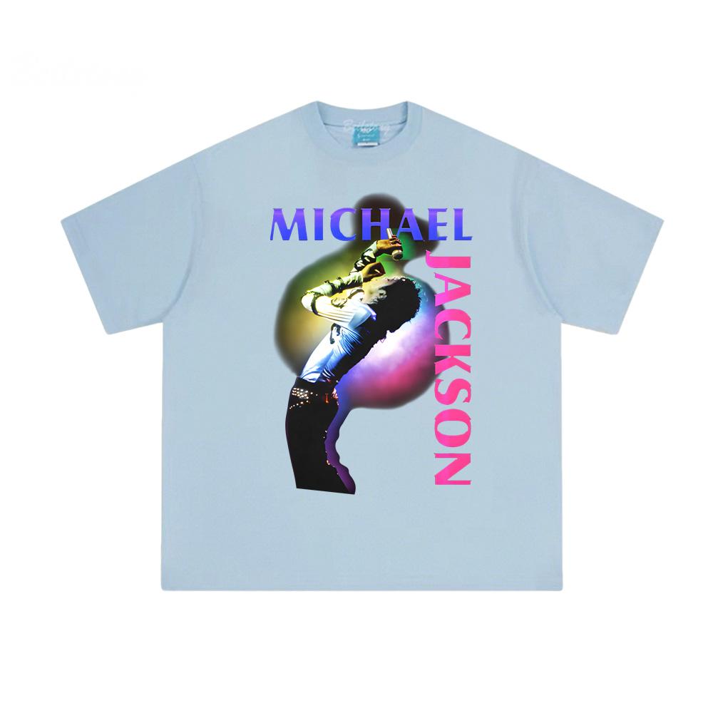 Michael Jackson Color Spotlight Black Tee Summer Hip HopTee-shirt Sleeve Korean 100%Cotton High Quality Clothing Female/Male summer Tops Band T-shirt