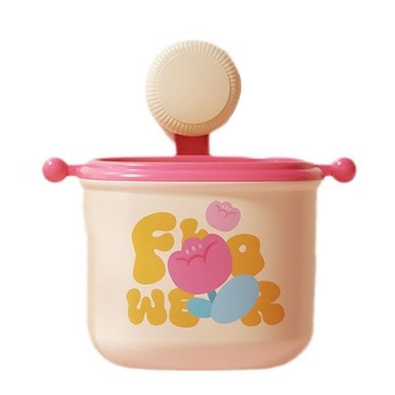 

Portable Desktop Trash Can with Suction Cup Wall Mounted Waste Bin Basket for Home Office Bedroom Hanging Organizers рожевий