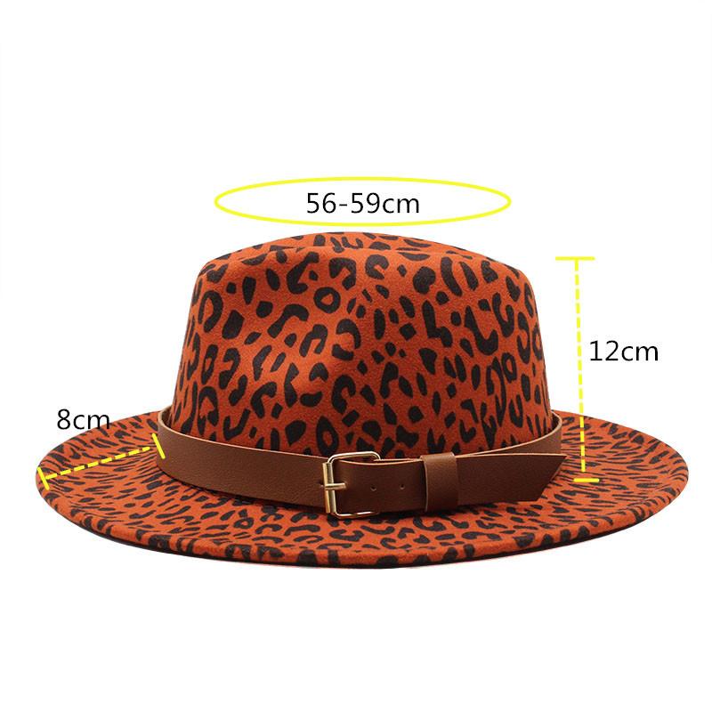 Leopard Print Western Cowboy Top Hat Men And Women Woolen Felt Hat Jazz Hat Belt Top Hat