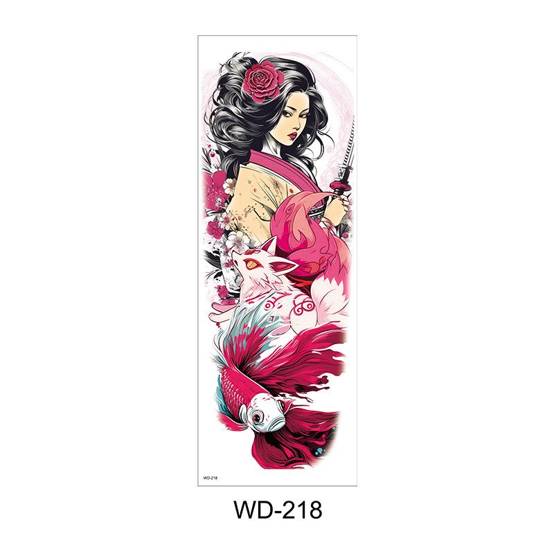 Long Flower Full Arm Waterproof Temporary Tattoo Stickers