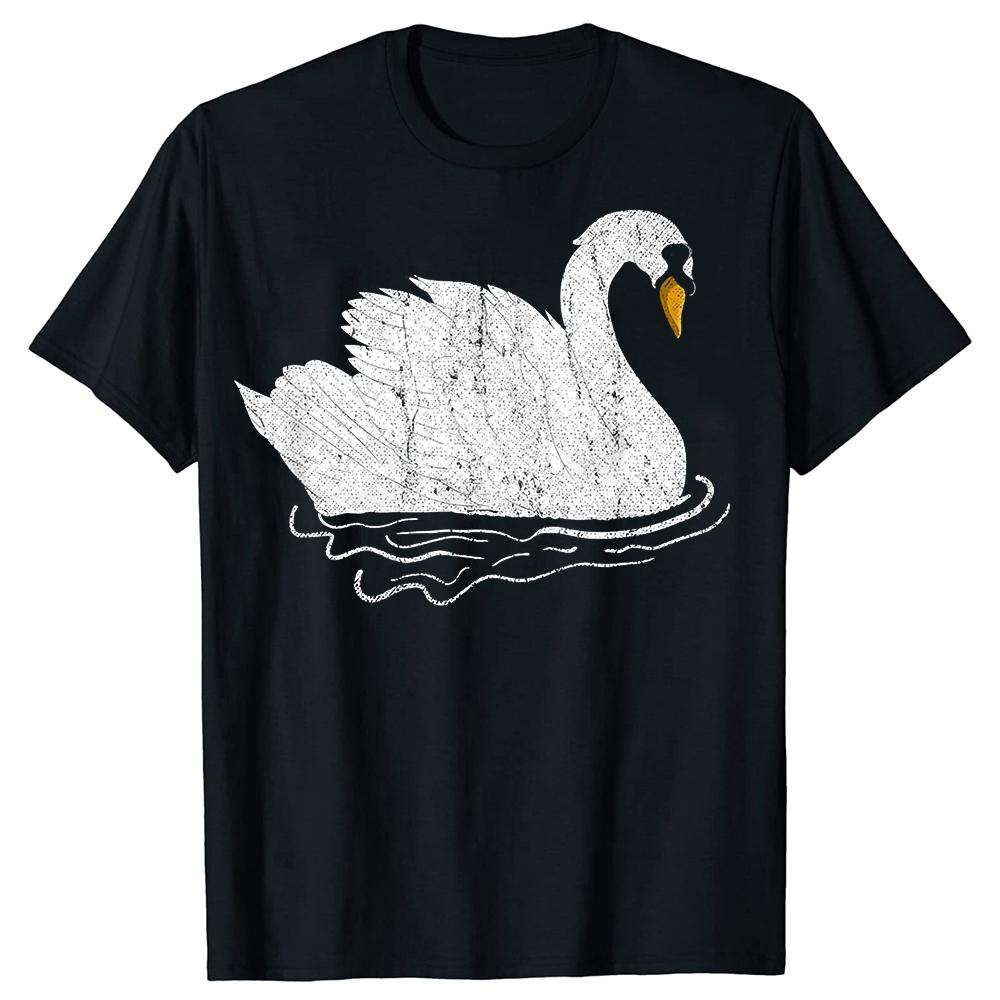 Pretty Wildlife Bird Beautiful Animal Swan Tshirts Unisex Fashion Print Tshirt Loose Oversized Streetwear Hip Hop Unisex T Shirt