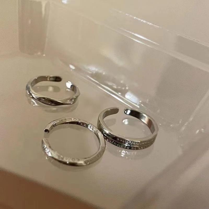 1/3 Pièces Anneaux Simples Vintage Ouverture Anneau de Doigt Réglable Pour Femmes Filles Élégant Luxe Polyvalent Ensemble d'Anneaux Bijoux Cadeaux