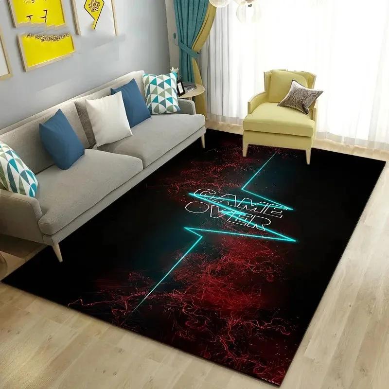 Gamepad Pattern Carpet for Living Room Bathroom Decoration Non-Slip Game Controller Large Area Rug Bedroom Play Room Floor Mat