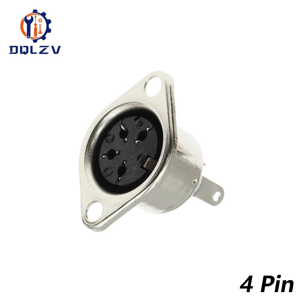 Metal 3 4 5 6 7 8 Pin DIN Female Socket Hulled Panel Mount Chassis Connector Soldering Iron