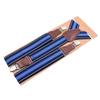 Men Elastic Y-Back Suspenders Stripe Dots Pattern 3 Clips Heavy Duty Trouser Braces