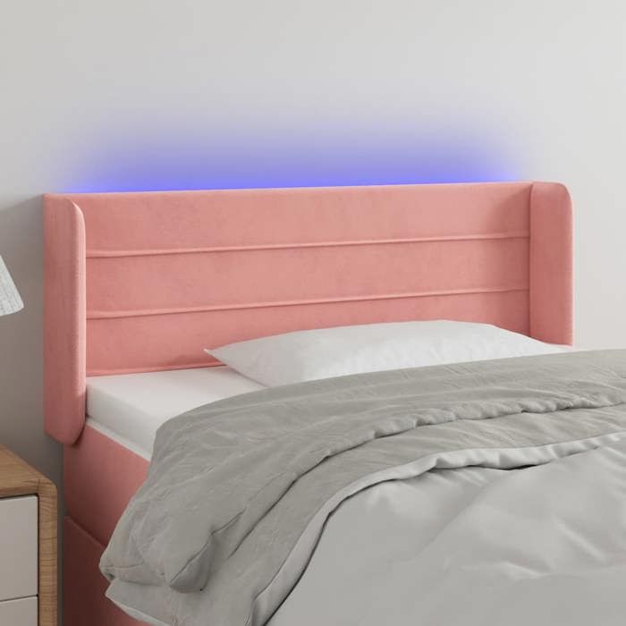 VidaXL LED Headboard Bedroom Furniture Single Bed Accessory Headboard Bed Frame Interior Pink 3123423
