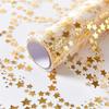 1rolls Star Hot Gold Foil Thin Gauze Table Flag Mesh Light Luxury Tablecloth Suitable for Family Gatherings Dinner Mats Gift Bouquets Packaging Gauzes