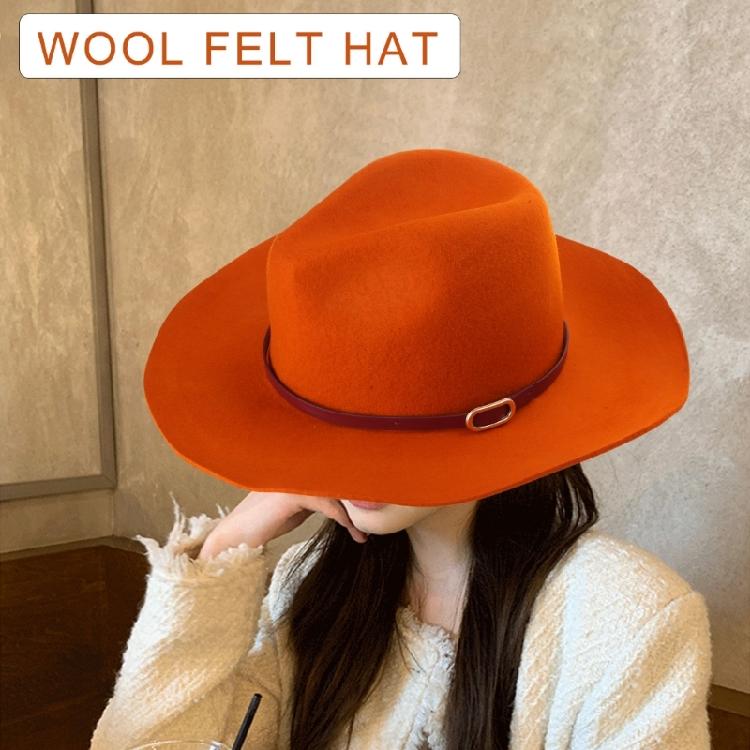 Classical Homburg Hat Cowboy Hats Gift for Boyfriend Top Hat Wide Brimmed