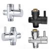 Water-Saving Three-Way Divert Shower Head Valve Switch One-Split Two-Connector Stainless Steel Chrome Finish Bath Toilet Shower