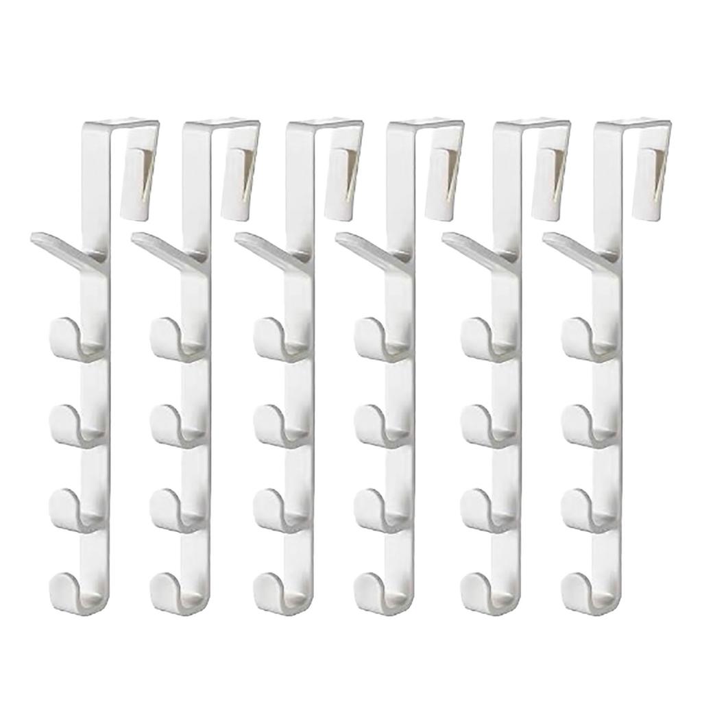 6 Stück Türhänger Haken Bohrfrei Mehrzweck Kratzschutz Über-Tür-Haken für Kleidung Handtuch Tasche