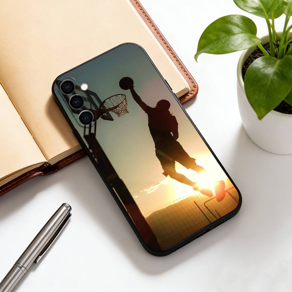 

Sunset Basketball Phone Case For Samsung Galaxy A73,A72,A71,A70,A53,A52,A51,Others Soft Black Cover Samsung a22 4g