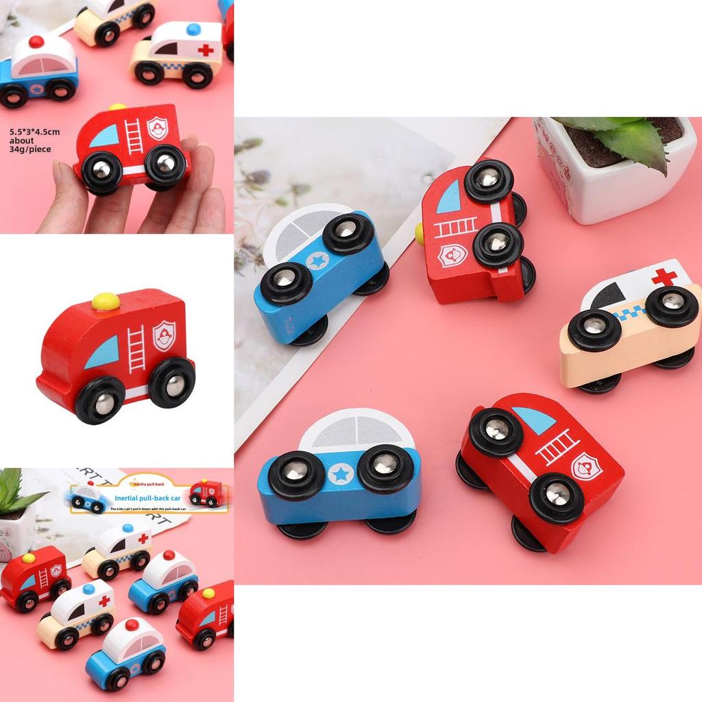 Wooden Emergency Vehicle Toy For Toddlers With Sliding Function For Early Learning And Parentchild Interaction