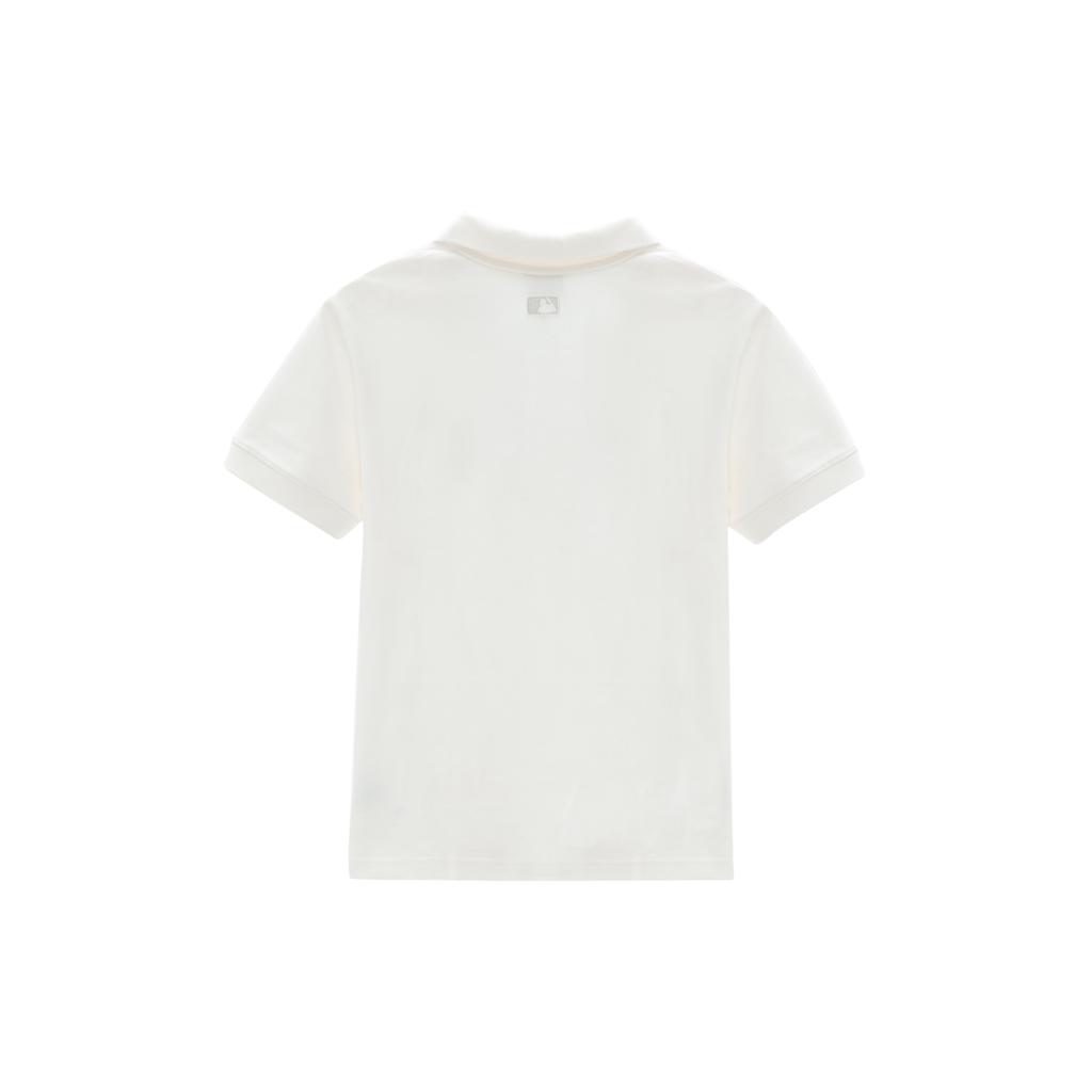 New MLB Polo Shirt Unisex Cream White 3APQH0133-50IVS