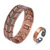 Popular Three-row Ancient Red Copper Magnet Bracelet Plus Double Magnet Ring Set, Spot Fast Delivery.