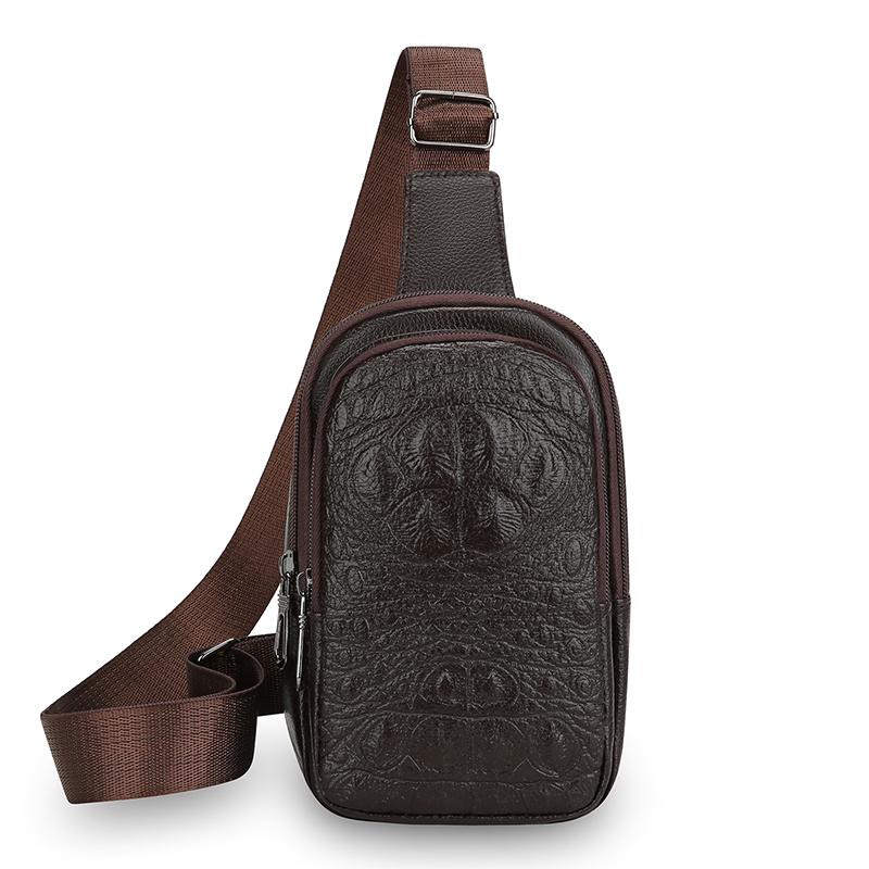 Versatile PU Leather Chest Bag - Professional Chest Sling for Work, Travel & Outdoor Activities (Fits Phone & Essentials)