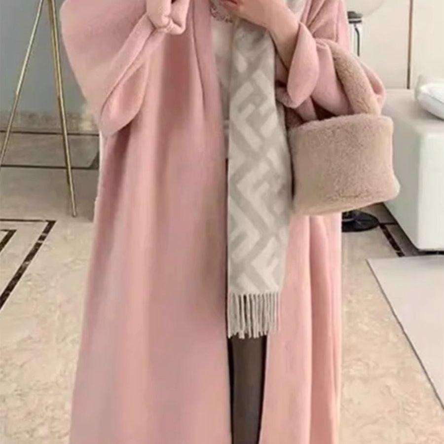 Over-the-Knee Long Length Lazy Style Knitted Cardigan for Autumn Winter Loose Thickened High-End Knitted Outer Wear