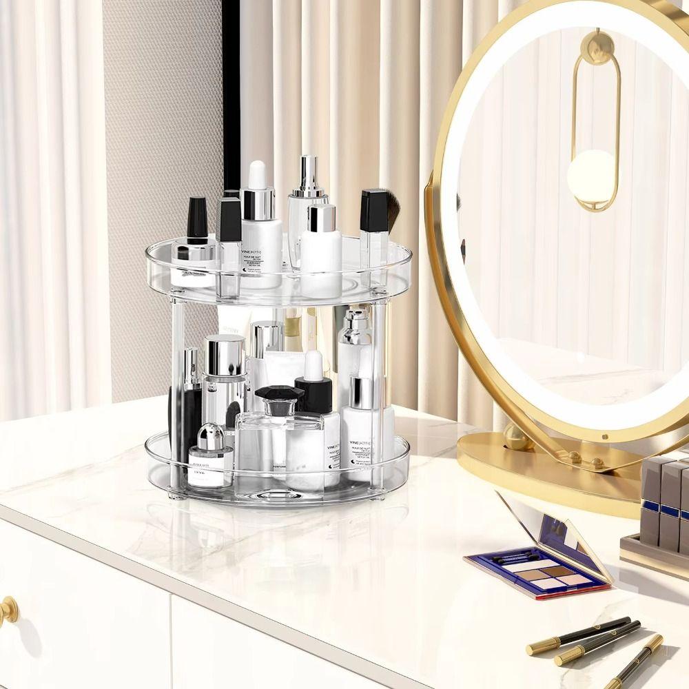 1/2/3-layer Spice  Seasoning Shelf Turntable Organizer Makeup Storage Trays  for Desktop