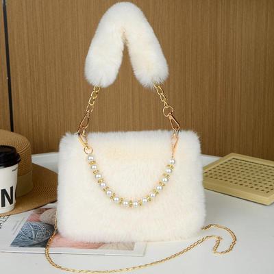 Women's Plush Crossbody Bag - Versatile, Large Capacity Handheld Shoulder Bag for Students.