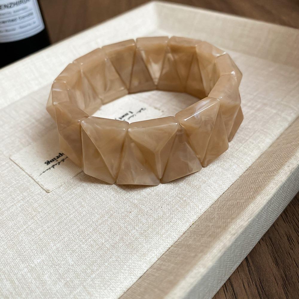 Smudging Acrylic Bangle Bohemian Retro Hand Ring Temperament Irregular Wide Bracelet Friend Gift