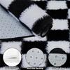 Super Soft Rug, Round Rug for Bedroom, 2X2M Black and White Checkered Round Rug Non-Slip High Pile Cute Soft Fluffy Rug for Bedroom Kids Room