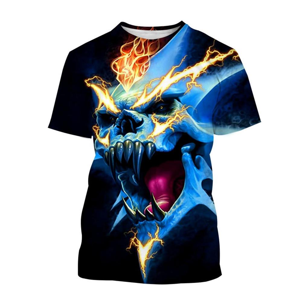 Summer hot selling fashion crazy clown 3D printed T-shirt casual rock hip-hop short sleeved T-shirt
