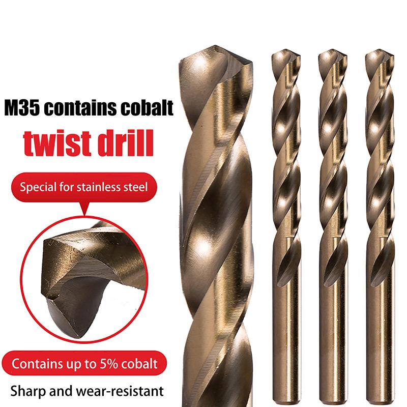 10Pcs/Set Hss M35 Cobalt Drill Bits 1-3Mm For Metal/Stainless Steel - High-Speed Steel Cobalt Coated Drill Bits With Enhanced
