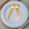 Gold Disc Snake Chain Tassel Drop Earrings for Women
