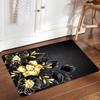 Blue Rose Floral Pattern Decoration,Carpet,Living Room,Bedroom, Non-slip,Square Rug